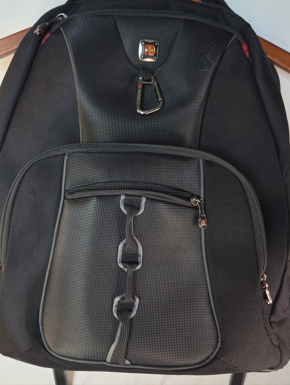 Swiss Gear Scan Smart Laptop Backpack Black/Red Interior Durable College IT Tech